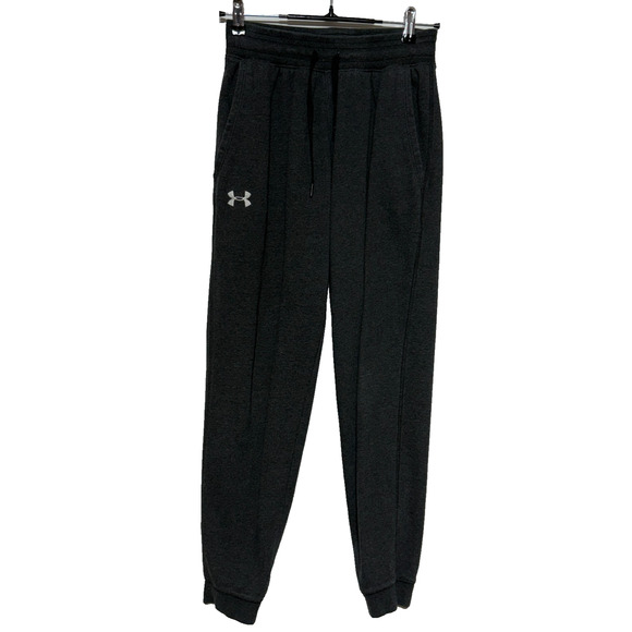 Under Armour Jogger Womens Medium Gray Fleece Lined Actual 26X28 Sweatpants - Picture 1 of 8